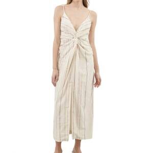 NEW HANDLOOM celia striped dress in natural